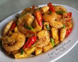 Foto langkah ke 3 dari resep Tumis Udang Tahu Saos Tiram.