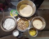 A picture of step 1 of Badam pista Rava cake.