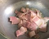 Foto del paso 3 de la receta: Pasta con salsa de tres quesos, champiñones y tocineta