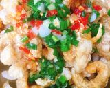 Hình bước làm 3 của món Da Heo Chiên Giòn Mắm Mỡ Hành😍😜
