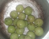 A picture of step 1 of Amla Candy or gooseberry candy.