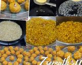 A picture of step 3 of Boondi and Motichoor Laddoos.