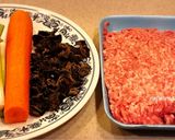 A picture of step 1 of Surf and Turf Dumpling Pancakes.