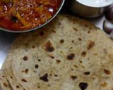 A picture of step 3 of Sev tamata sabji.