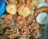 Foto langkah ke 4 dari resep Nasi Goreng with Tahu bulat dan Jamur Crispy.