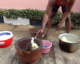 A picture of step 3 of Unadulterated fufu/akpu 😁😁😋.