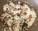 A picture of step 2 of Mushroom and Arugula Risotto.
