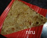 A picture of step 6 of Chini paratha / Sugar paratha.