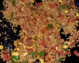 A picture of step 3 of Quinoa in upma style.