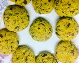 A picture of step 3 of Falafel with pita bread and spicy yoghurt #zoomfalafel.