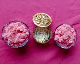 A picture of step 5 of Pink Coconut mithaai.