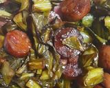 A picture of step 4 of Sauteed collard greens with sausage.