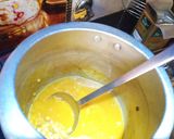 A picture of step 2 of Chanadal with parantha.