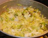 A picture of step 4 of Stir fry cabbage with coconut.