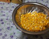 A picture of step 2 of Mall PVR style spicy corn black salt butter masala.