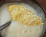 A picture of step 4 of Rava besan dry fruit laddu.
