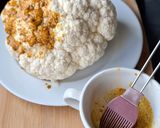 Une image de l'étape 2 de Houmous de patates douces, chou-fleur aux épices et grenade, trio de lentilles.