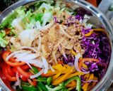 Hình bước làm 4 của món Salad thập cẩm trộn sốt mè rang