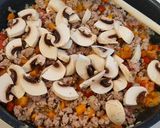 Foto del paso 4 de la receta: Salteado de carne picada, calabacín, champiñones y berenjena