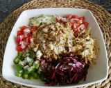 Foto del paso 7 de la receta Ensalada de quinoa con salsa de yogurt y queso