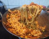 मिक्स वेज क्रीमी स्पेगेटी (Mixed veg creamy spaghetti) रेसिपी चरण 5 फोटो