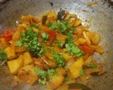 A picture of step 7 of Sorghum flatbreads with Potato onion Sabzi.