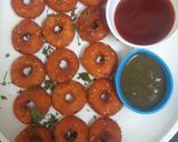 A picture of step 2 of Veg bread prawns.
