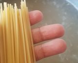 A picture of step 2 of Shangrila soup with bread sticks.