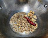 A picture of step 7 of Quinoa dosa with chana dal coriander chutney.