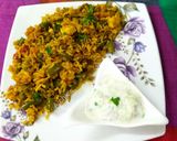 A picture of step 3 of Veg Pulao.