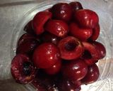 A picture of step 5 of Easy Homemade Chocolate Pudding for Two - with Hazelnuts and Cherries.