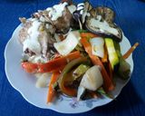 Foto del paso 6 de la receta: Pollo a la cacerola con salsa de Ajo y verduras grilladas