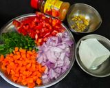 A picture of step 2 of Stuffed Moong Dal Wrap - Veggie & Paneer Stuffed Moong Dal Wrap.