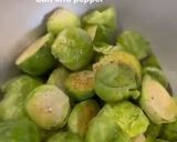 A picture of step 1 of Festive Pan Fried Brussel Sprouts with Sticky Gochujang Sauce 🌶 🎄.