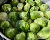 A picture of step 2 of Roasted Brussels Sprouts.