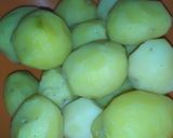 A picture of step 3 of Fried beef and deep fried potatoes with kachumbari.