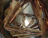 A picture of step 1 of Waakye or Waashe with shito(check for my shito recipe).