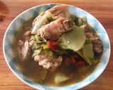 Hình bước làm 11 của món Dưa chua hầm chân giò