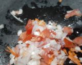 A picture of step 2 of Chicken,Aalu, cheez,roll.