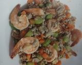 รูปขั้นตอนการทำที่ 5 ของ กุ้งผัดหมูสับ เมนูอาหารเด็ก