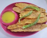 A picture of step 6 of Fafda (Gujarati dish).