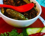 A picture of step 7 of Palak_qeema.
