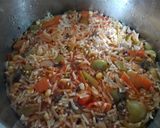 A picture of step 6 of Red Rice with Corn.