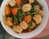 Foto langkah ke 6 dari resep Cumi Cah Kangkung.