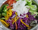 Hình bước làm 3 của món Salad trộn sốt mè rang (ăn chay được)