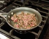 A picture of step 1 of Steak and Cheese Rolled Baked Omlet.