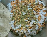 A picture of step 5 of Papad chat.