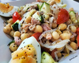 Foto del paso 6 de la receta: Ensalada de garbanzos con calabacín, atún y huevo