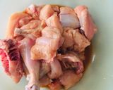 A picture of step 1 of Spicy naga chicken.