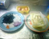 A picture of step 1 of Fried yam, omelette and stir-fry leafy vegetables.